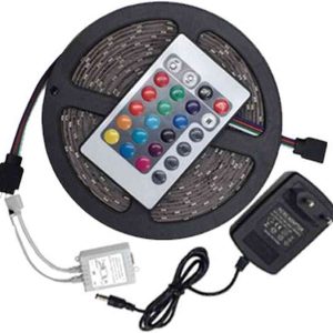5m LED Strip lights 3528 water resistant RGB with Remote Control and power adapter