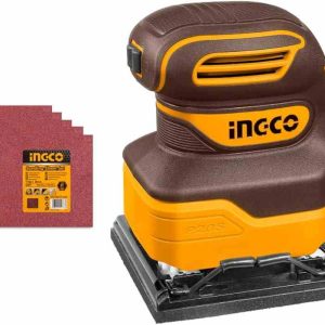 Ingco Cordless 1/4 Sheet Sander 20V Quarter Palm Sander 12000RPM (Body Only, 5x Sand Paper, CSHSLI