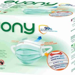 Evony Surgical Face Mask with Soft Elastic Ears, Large - 50 Pieces